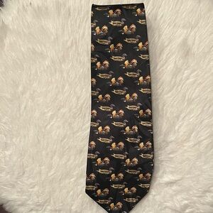Stylish Black Tie with Duck Design